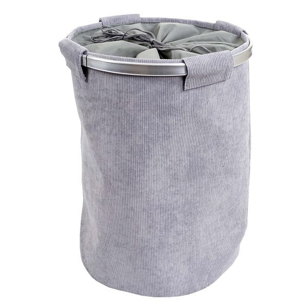 Mendler wasmand HWC-C34, Wasmand, wasbox, waszak, wascontainer met net, 55x39cm 65l, koord grijs, 73194