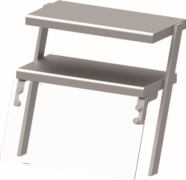 Stalgast dubbel bovenblad met glazen hoestscherm en warmtelamp 434x450x450 mm voor voedselserveersystemen, ZS04105
