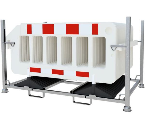 Schakebarrière SET bestaande uit: 1x opslag- en transportdwarsbalk, 20x barrière van kunststof, 33320KDRF-SET