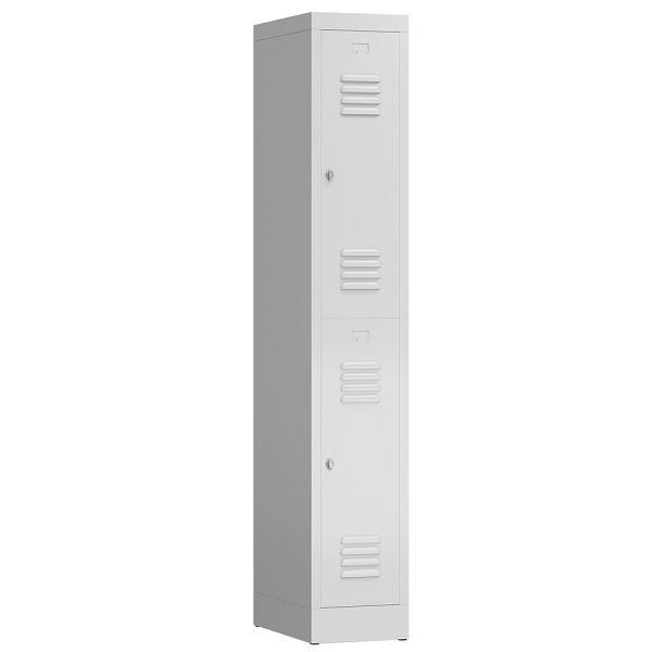 Lüllmann ClassiX kledingkast, 1 compartiment, dubbeldekker, 1800 x 310 x 500 mm, lichtgrijs, X-520210