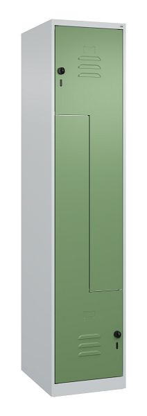 C+P Z-Spind Classic PLUS, 2 Abteile, 1850x400x500mm, 7035/6011, Drehriegel, 080003-122 S10018