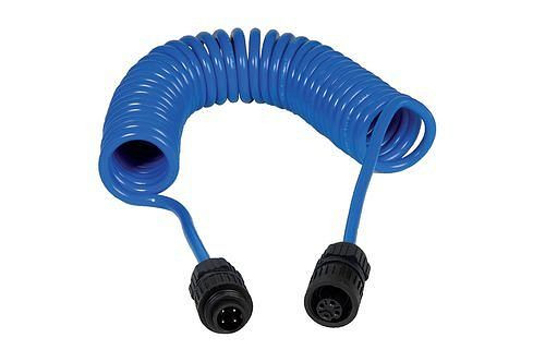 DENIOS Austausch-Spiralkabel 5 m, 2-adrig, blau, 2 x Schnellkupplung, 207322