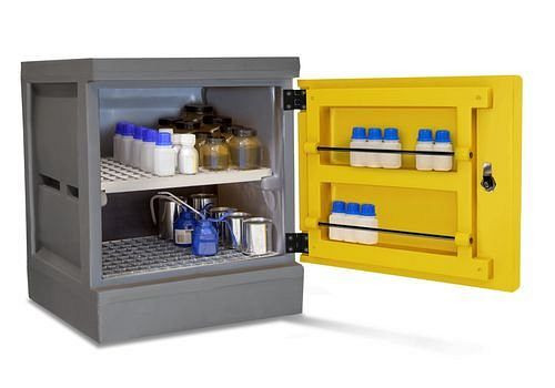 DENIOS milieukast PolyStore-Mini, kunststof, B 60 cm, 2 roosters, type PS 611.2