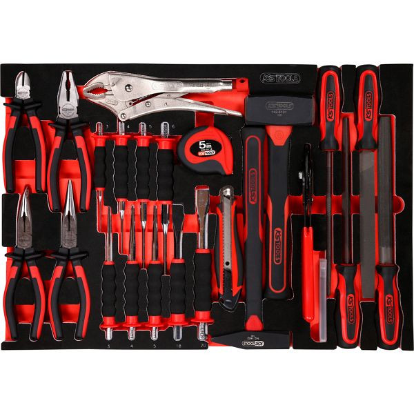 KS Tools PERFORMANCEplus gereedschapsset, 33-delig, tang, hamer en beitel, 811.0033