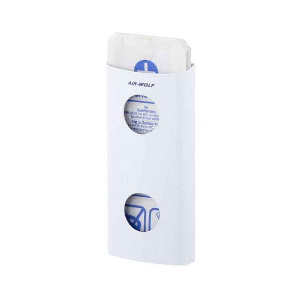 Air Wolf hygiënezakjesdispenser, Alpha-serie, H x B x D: 262 x 117 x 35 mm, wit roestvrij staal, 60-139