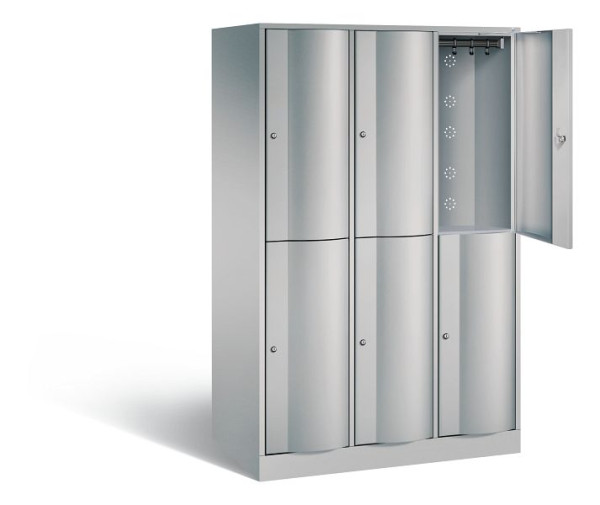 C+P locker dubbeldekker XL Resisto, H1950xW1148xD640mm, kleur: wit aluminium, 8270-373 S10094