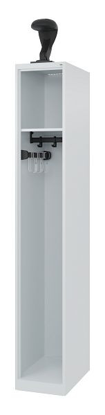 C+P Evolo brandweerkast, model EXPERT, 1 compartiment, H1850B300T500 mm, lichtgrijs, helmhouder, 0491015-10 S10003