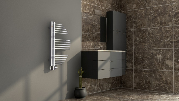 MERT design handdoekradiator AYCAN chroom, 500 x 800 mm, vlak rechts/links, 5-AYCAN-50x080-CM
