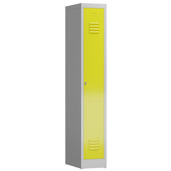 Lüllmann ClassiX kledingkast, 1 vak, 1800 x 310 x 500 mm, lichtgrijs/zinkgeel, X-510116
