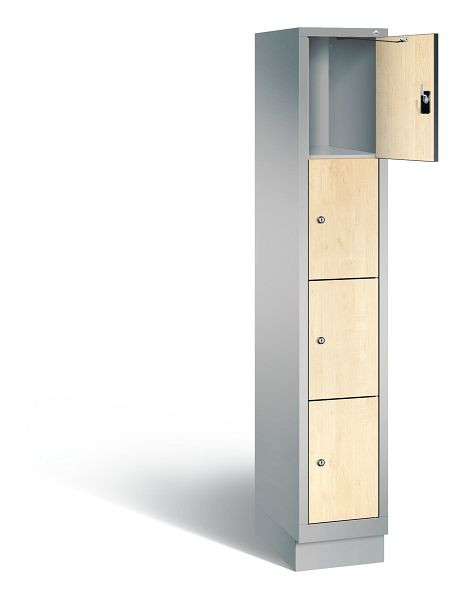 C+P lockerkast Evolo, H1800xB320xD500mm, kleur: wit aluminium / Donau esdoorn decor, 48020-104 S10151