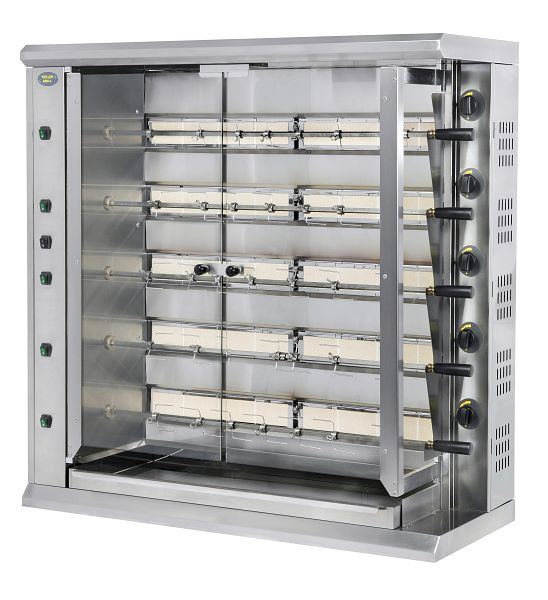 ROLLER GRILL Elektrische kippengrill met 5 spiesjes 38kW, RBG30