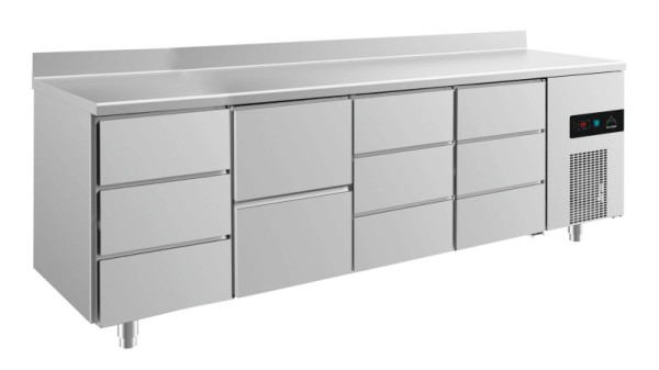 A&S Polarny koeltafel -2 tot +8°C met 1x twee laden middenlinks en 3x drie laden, 2330 x 700 x 850 mm, met opstand, KT4DZDDA