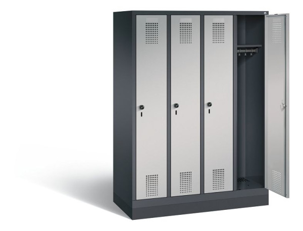 C+P schoolkluis Evolo, H1600xW1190xD500mm, kleur: zwart-grijs/wit aluminium, 480206-40 S10082
