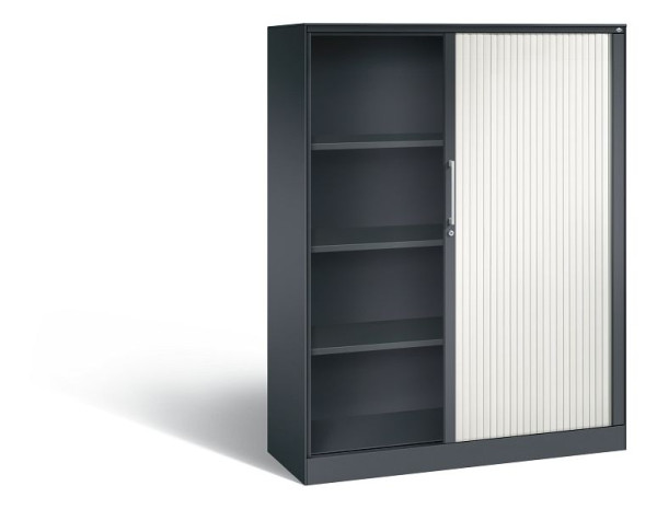 C+P rolluikkast Asisto, H1639xB1200xD435mm, kleur: zwartgrijs/verkeerswit, beugelgreep, 4 niveaus, 143011-000 S10031