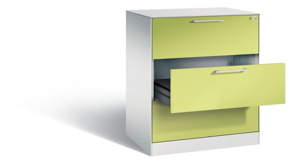 C+P archiefkast Asisto, H1010xB800xD600mm, kleur: lichtgrijs / virid groen, beugelgreep, 146243-322 S10040