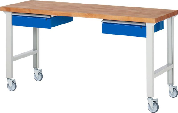 RAU verrijdbare werkbank 7002A1, 2000x700x1000mm, 4 zwenkwielen, 05-7002A1-207B4S4.11