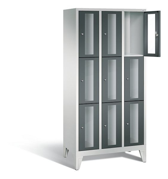 C+P lockerkast Classic, H1850xB900xD500mm, kleur: lichtgrijs / antracietgrijs, 8010A303 S10020