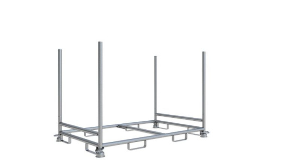Schake stapelpallet speciaal voor TL-afzethekken, vulmaat: 1,80 mx 1,10 m, railhoogte: 1,08 m, afneembare rails, 32001-0