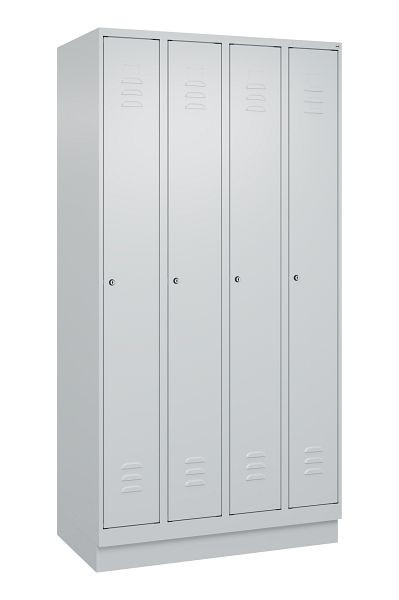 C+P luierkluis Classic PLUS, onderbouw, 4 vakken, 1950x1000x500mm, 7035/7035, cilindersloten, 080020-49 S10024