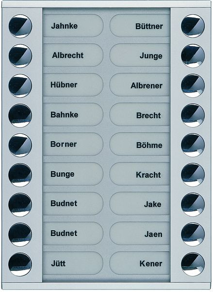 TCS beldrukkeruitbreiding voor audio voordeurstation serie PES/AVE 18 beldrukkers (rechts/links uitgelijnd), AP zilver, PET18-EN/04