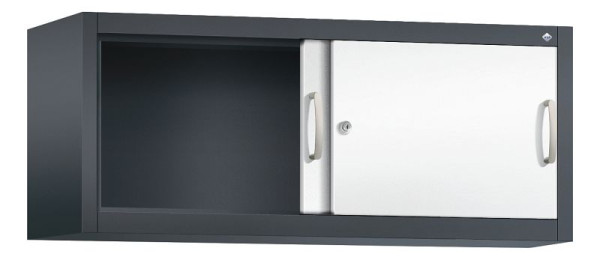 C+P bovenkast Acurado, H500xB1200xD400mm, kleur: zwartgrijs / verkeerswit, beugelgreep, 1 niveau, 2044-00 S10113