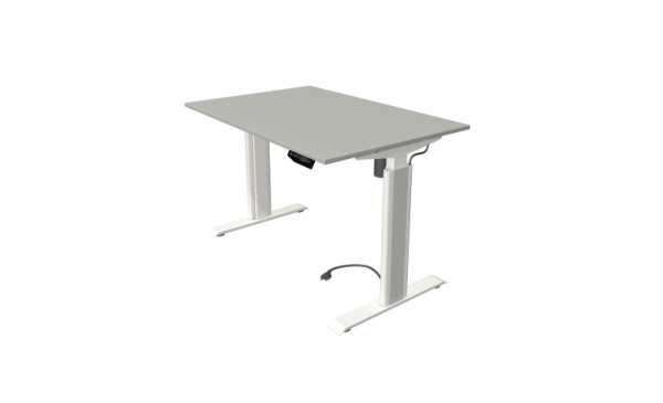 Kerkmann sta-/zittafel Move 1 Advance 120 x 80 cm frame wit, tafelblad lichtgrijs, 10280411