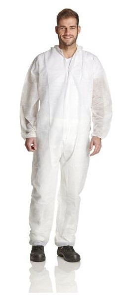 DS SafetyWear PP overall, capuchon, wit, 50g, maat M, VE: 50 stuks, PP50-M