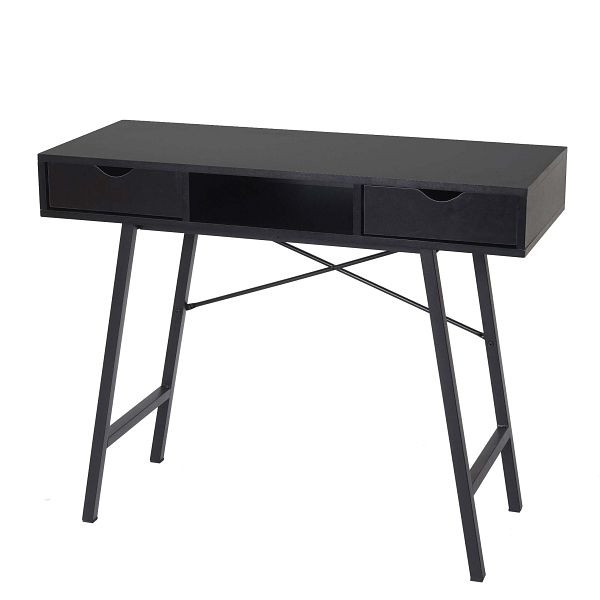 Mendler consoletafel HWC-E92, bijzettafel, 3D-structuur 100x40cm, zwart, 75779