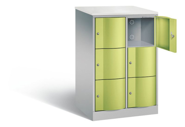 C+P XL lockerkast Resisto, H1255xB772xD640mm, kleur: wit aluminium / virid green, 8573-273 S10135
