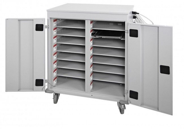 ADB laptoptrolley (2 kolommen) 16, afmetingen: hxbxd 1060x920x500mm, kleur grijs, RAL 7035, 40793