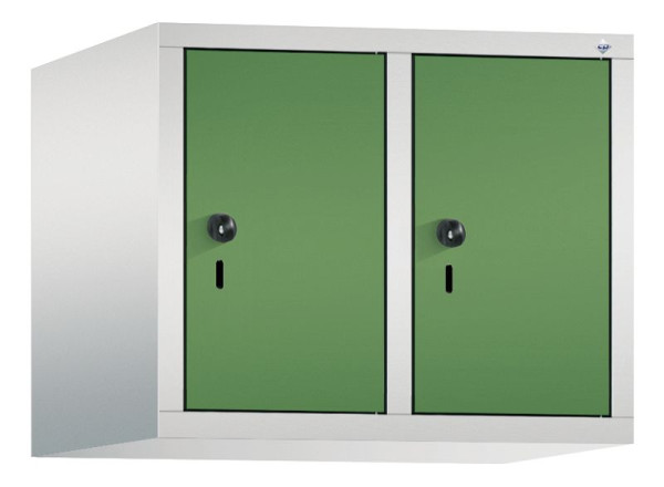 C+P Aufsatz-Garderobenschrank Evolo, 2 Abteile, H500xB610xT500 mm, Lichtgrau/Resedagrün, 48090-20 S10007