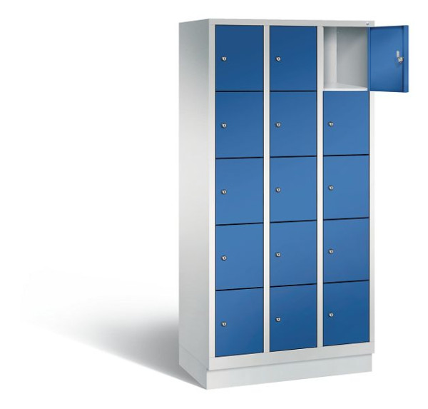C+P lockerkast Evolo, H1800xB900xD500mm, kleur: lichtgrijs / gentiaanblauw, 48020-305 S10002