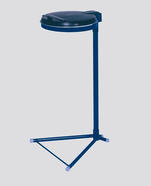 VAR standaard afvalbak met kunststof deksel zwart, gentiaanblauw, 10203