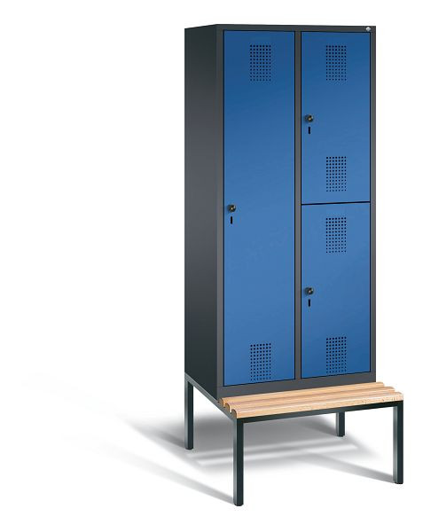 C+P cijferslot Evolo, H2090xW810xD815mm, kleur: zwartgrijs / gentiaanblauw, 48650-22 S10009