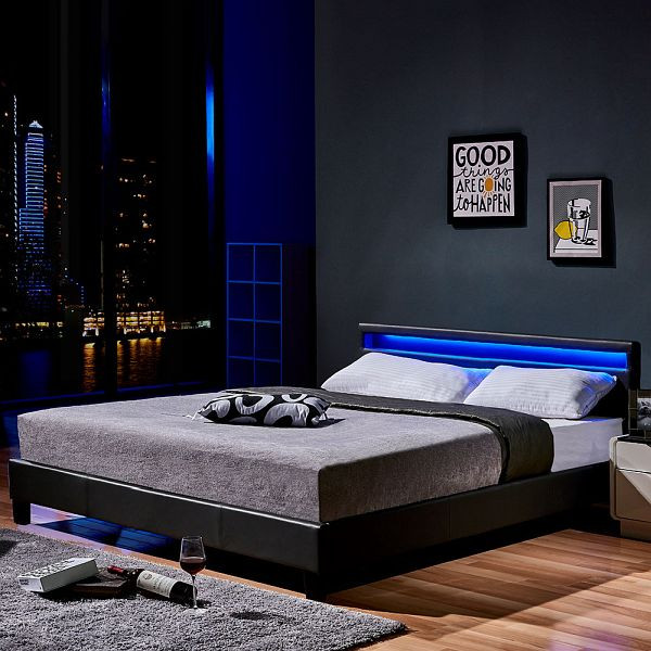 HOME DELUXE LED bed ASTRO - 180 x 200 cm donkergrijs, 49589