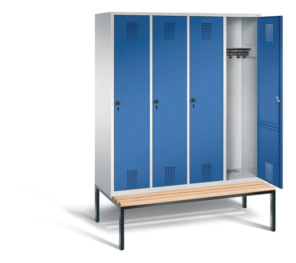 C+P Evolo kleerkast, H2090xB1590xD815mm, kleur: lichtgrijs / gentiaanblauw, 48050-42 S10022