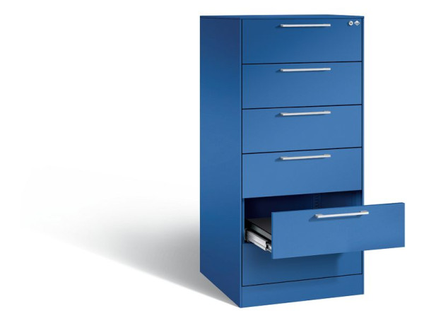 C+P archiefkast Asisto, H1310xB562xD600mm, kleur: gentiaanblauw, beugelgreep, 146224-622 S10047