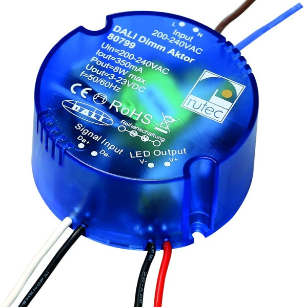 rutec Projekt DALI dimmen - actor 1 adres, DALI dimmen - actor 230 - 240V 8W 350mA, PHZ799