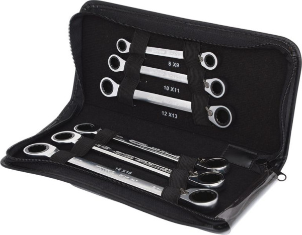 KS Tools GEARplus dubbele ratelringsleutelset, omschakelbaar, 6-delig, 503.4580