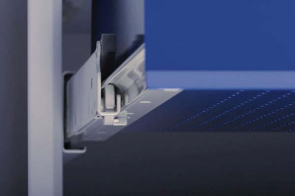 KLW lade 125 mm fronthoogte - VU met gleuflijst, met geperforeerd legbord en geleiderails, SMB-125U-SLG
