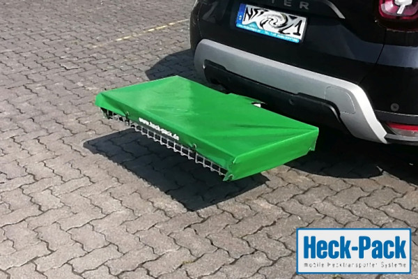 Achterpakket universeel zeildoek, kleur groen, inclusief expanderrubbers voor achterdragers maat 1200 x 600 mm, 101484