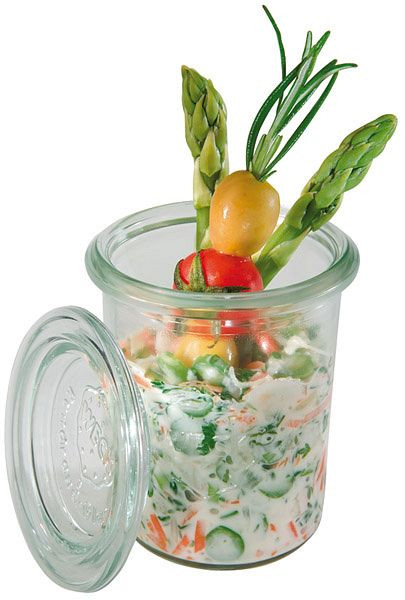 APS Weckpot met deksel, Ø 6 cm, hoogte: 8 cm, mini lateivorm 160 ml, verpakking van 12, 82314