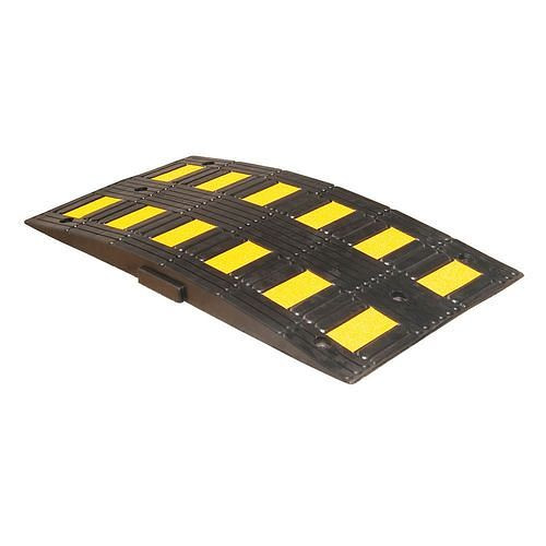 DENIOS drempel, standaardelement, zwart, geel reflecterend, B 900 mm, H 50 mm, 311226