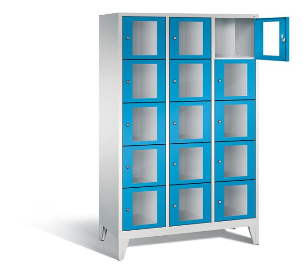 C+P lockerkast Classic, H1850xB1200xD500mm, kleur: lichtgrijs/lichtblauw, 8010A325 S10003