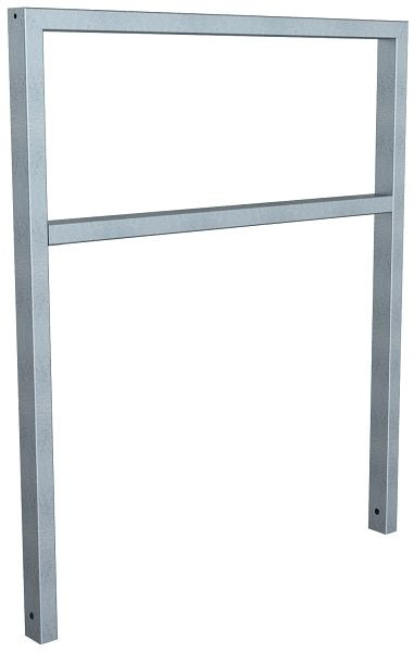 Schake leunbeugel van rechthoekige staalbuis, 60 x 40 mm, met dwarsbalk, totale breedte: 1000 mm, thermisch verzinkt, 457_100