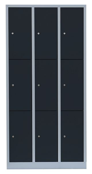 Lüllmann stalen compartimentenkast, 1800 x 885 x 500 mm, lichtgrijs/antracietgrijs, 520338
