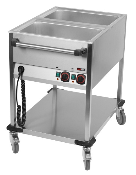 A&S Gastro Bain-Marie wagen verrijdbaar 2x GN 1/1, 650x900x900 mm, BMPK 2120