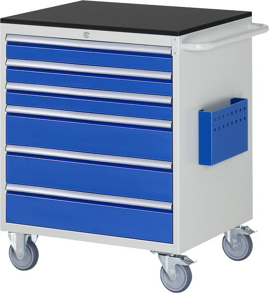 RAU montagewagen serie 7000, B770 x D650 x H970 mm, werkblad voorzien van melamineharscoating, laden: 3xH90, 3xH150 mm, 15-XL5.9A-M.11