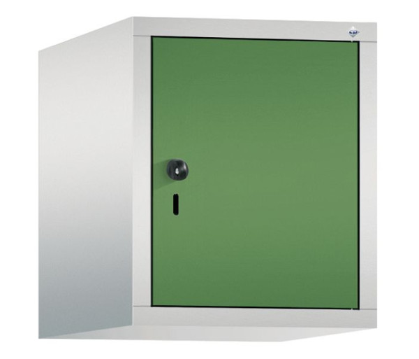 C+P Aufsatz-Garderobenschrank Evolo, 1 Abteil, H500xB420xT500 mm, Lichtgrau/Resedagrün, 48090-12 S10026