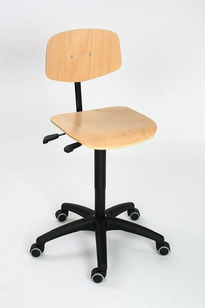 Lotz Arbeitsstuhl "Komfortserie" Sitz und Rücken Buche natur, Sitzhöhe 445-635mm, 8530.12